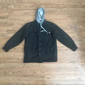 Dickies Black and Gray Hooded Jacket